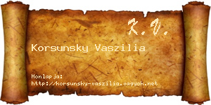 Korsunsky Vaszilia névjegykártya